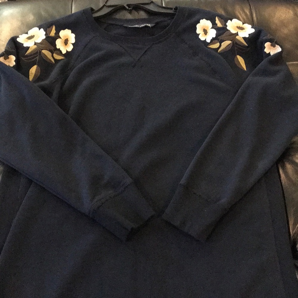 A&F EMBROIDERED SWEATSHIRT DRESS XL PETITE